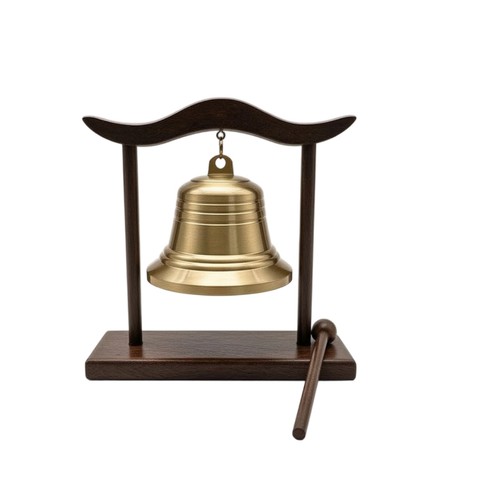 Brass bell with stand - brass,