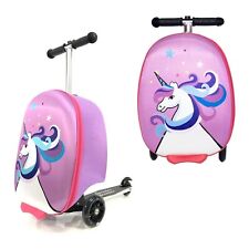 Kids Scooter With Suitcase Luggage, Hard shell Carry-On 2-in-1 Travel Suitcase
