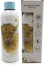 Puckator Jan Pashley Highland Coo Cow Reusable Stainless Steel Hot & Cold