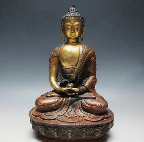 Antique bronze gilt amitabha - antique, bronze/gilt