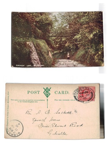 Vintage postcard sandy lane - -,