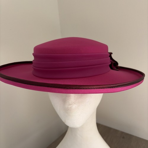 Vintage ladies dark pink hat - ladies,