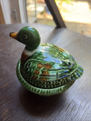 Vintage ceramic mallard duck - vintage,