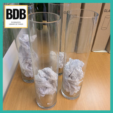 Clear glass cylinder vase 40cm - clear,