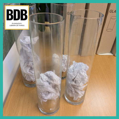 Clear glass cylinder vase 40cm - cylinder,