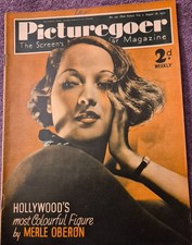 Rare PICTUREGOER Magazine August 28th 1937 Merle Oberon