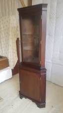 Edwardian Style Corner Unit Lower Shelved Cupboard & Cut Glazed Upper Cupboard