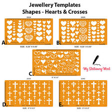 Jewellery Design Hearts Crosses Drawing Drafting Template Stencil Gemstone Stone