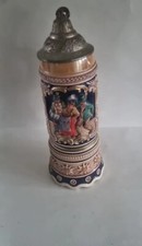 German Lidded Beer Stein Swiss
