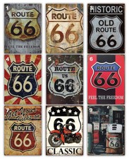 Route 66 Metal Garage Signs