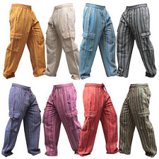 Men Stripes Wide Leg Hippie