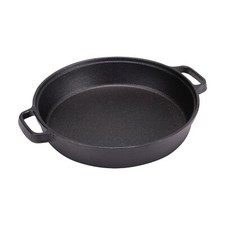 Large Cast Iron Grill Pan Skillet Cooking Frying Griddle Plate Pot w/ Duo Handle