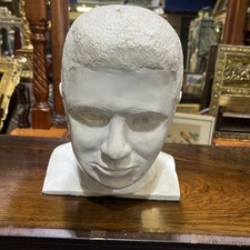 Vintage Plaster Bust Statue Sculpture of Man Face Bust Head Figure Ornament Home