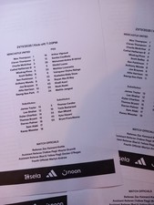 2025/26 NEWCASTLE UTD U21 v PARIS SAINT-GER U21 PL INTERNATIONAL CUP TEAMSHEET)l