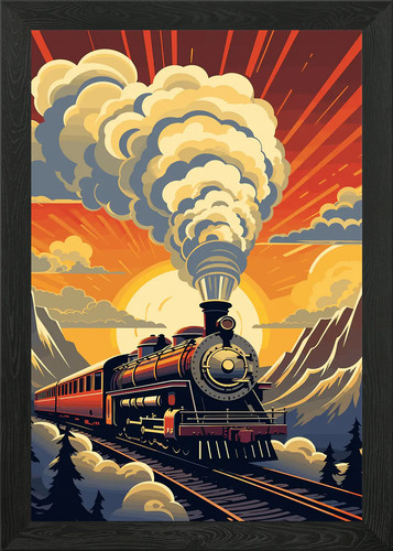 Art deco steam - art, train