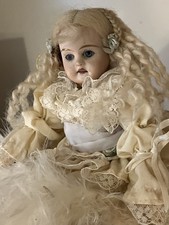 A Beautiful Antique  George Heubach Doll  On Repro Body -  8 Ins 9 Ins