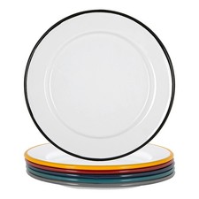 White Enamel Side Plates -