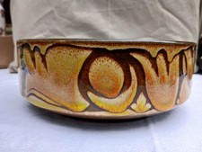Fruit Bowl 1970s Brown And Orange Patterned