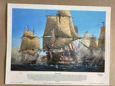 N0  1  ltd ed Battle of Trafalgar Naval Art Print Nelsons Hms Victory Warm Work