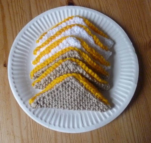 Hand knitted egg sandwiches - hand,