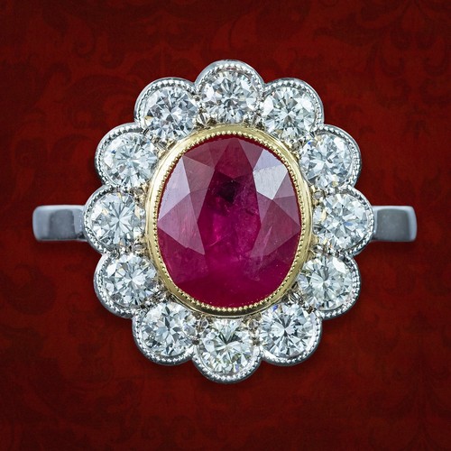Edwardian style ruby diamond - edwardian,