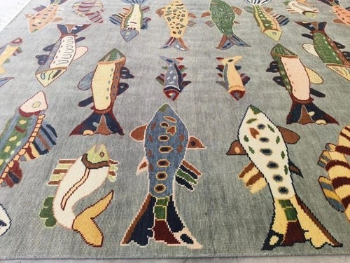Hand knotted woolen rug - hand-knotted,