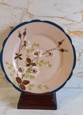 Antique Limoges French Porcelain Cake Plate In Art/Nouveau Style Floral Decor.