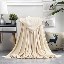Plain Blanket Throw Soft Warm Soft Luxury Warm Home Sofa Bed Micro Coral NEW