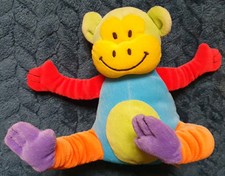 Mothercare MC80 Vintage Monkey Soft Toy Beanie 6" Squeaker Colourful