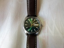 GENTS SEIKO GREEN DIAL QYARTZ WATCH, SAPPHIRE CRYSTAL
