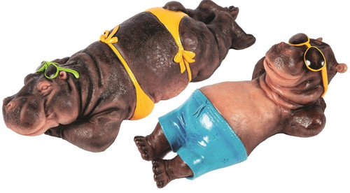 Sunbathing hippo garden - sunbathing,