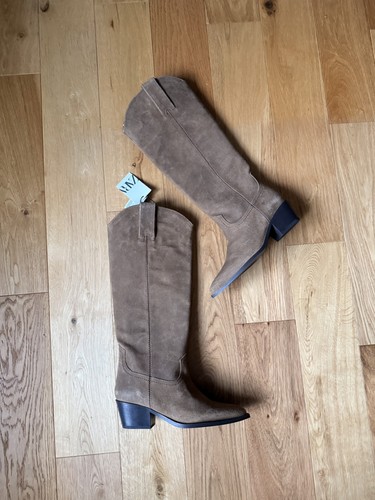 Zara sand brown suede leather - zara,