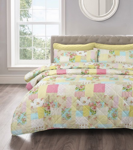 Bedspread set floral quilted - bedspread,