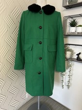 Boden Claudette green wool blend coat size 14