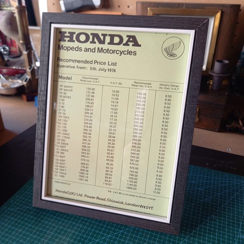 Framed 1976 honda motorcycles - framed,