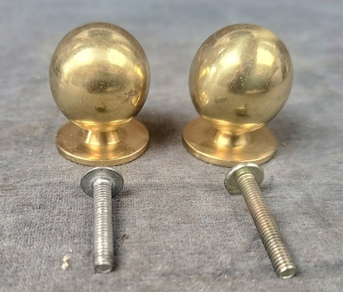 Pair used round brass - of,