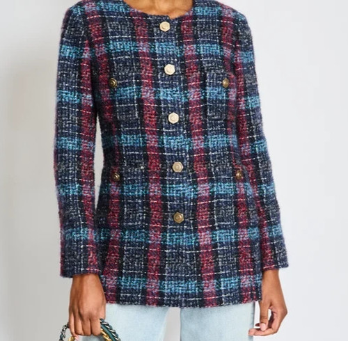 Chanel plaid tweed long jacket - chanel,