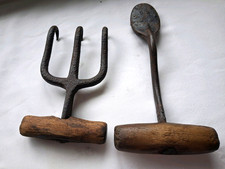 2 x vintage bale hooks farm