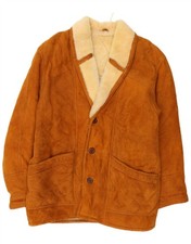 VINTAGE Mens Shearling Jacket IT 52 XL Brown Shearling SD15