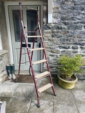 Quality  Metal Decorating steps with wood grip treads  / ladders     by A.S.L..