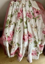 STUNNING VINTAGE LAURA ASHLEY COUTURE ROSE 100% SILK INTERLINED CURTAINS