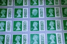 50 x 2nd Second Class Stamps GradeA Unfranked Genuine Barcoded with Original Gum