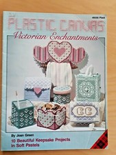 VTG PLAID Plastic Canvas Victorian Keepsake Enchantments Pattern Book #8550