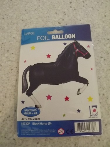 New black horse pony foil - new,