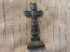 Vintage Carved Effect Collectible Totem Pole 6" Figurine Indian Style Ornament