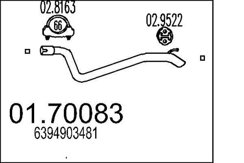 Mts 70083 rear - exhaust, pipe