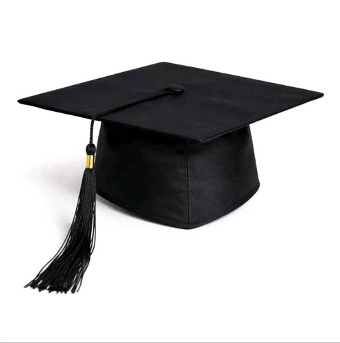 Black graduation cap hard - black,