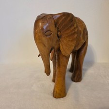 hand carved wooden elephant