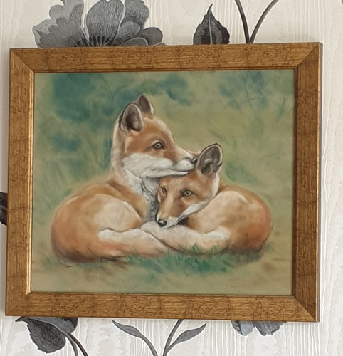 Original fox painting animal - painting,