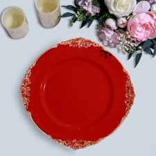 6 RED 13" Round with Embossed